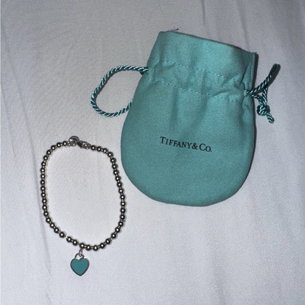 Tiffany & Co. Silver Bracelet with Turquoise Heart